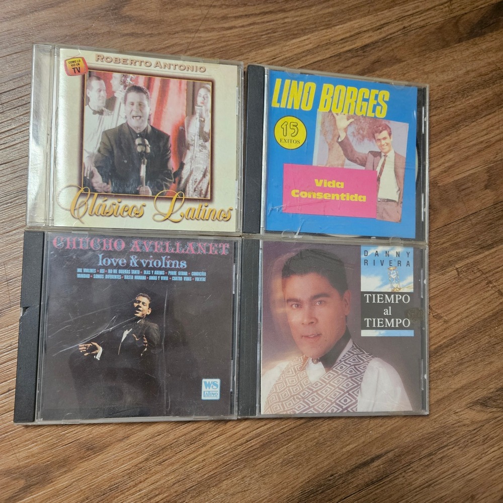 Lot of 4 Latin CDs Danny Rivera Chucho Avellanet Roberto Antonio Lino Borges